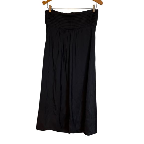 Y2K Banana Republic Silk Babydoll Midi Dress Strapless Black Pleated Formal 6 - Picture 2 of 10